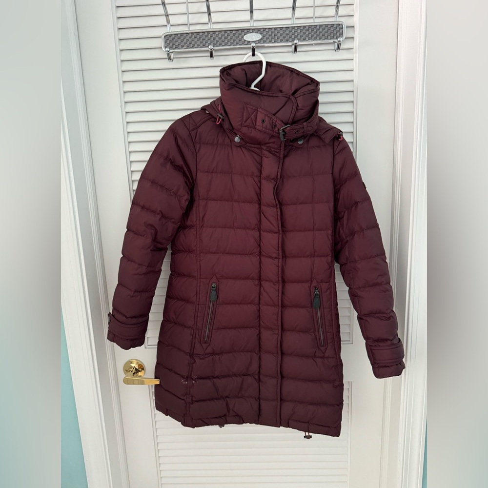Maroon Burberry Puffer Jacket